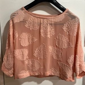 Aritzia Wilfred Blaze Crop Top with Leaf Motif